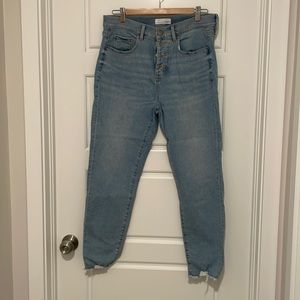 Loct High Waist Skinny Crop Distressed Hem Sz 30/10